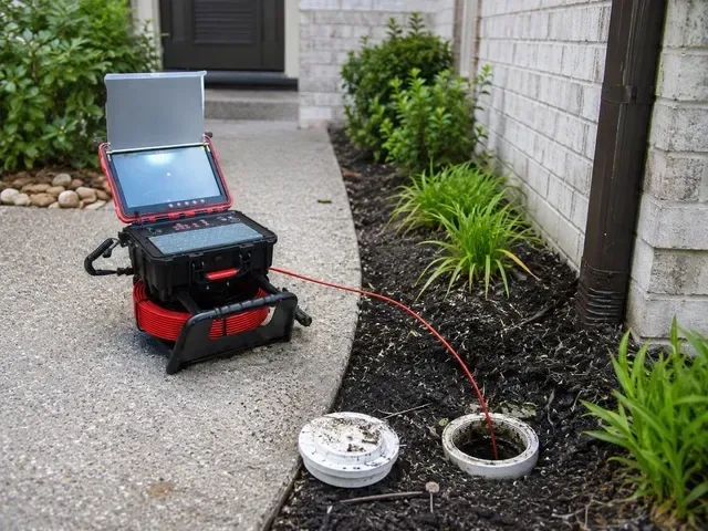 Sewer scope camera inspection of underground pipe